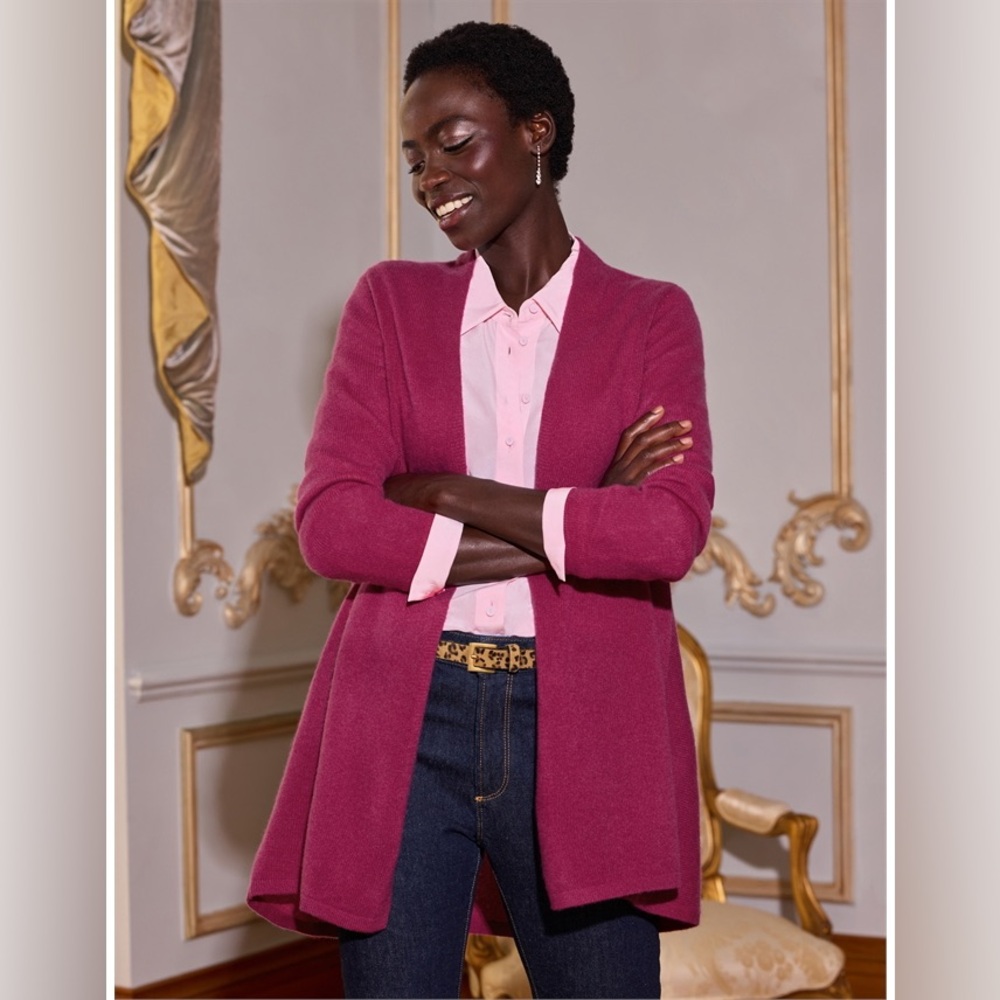 Holt Renfrew ๐ฏ Cashmere Tank & Open Shawl Collar Cardigan Set - Picture 2 of 10
